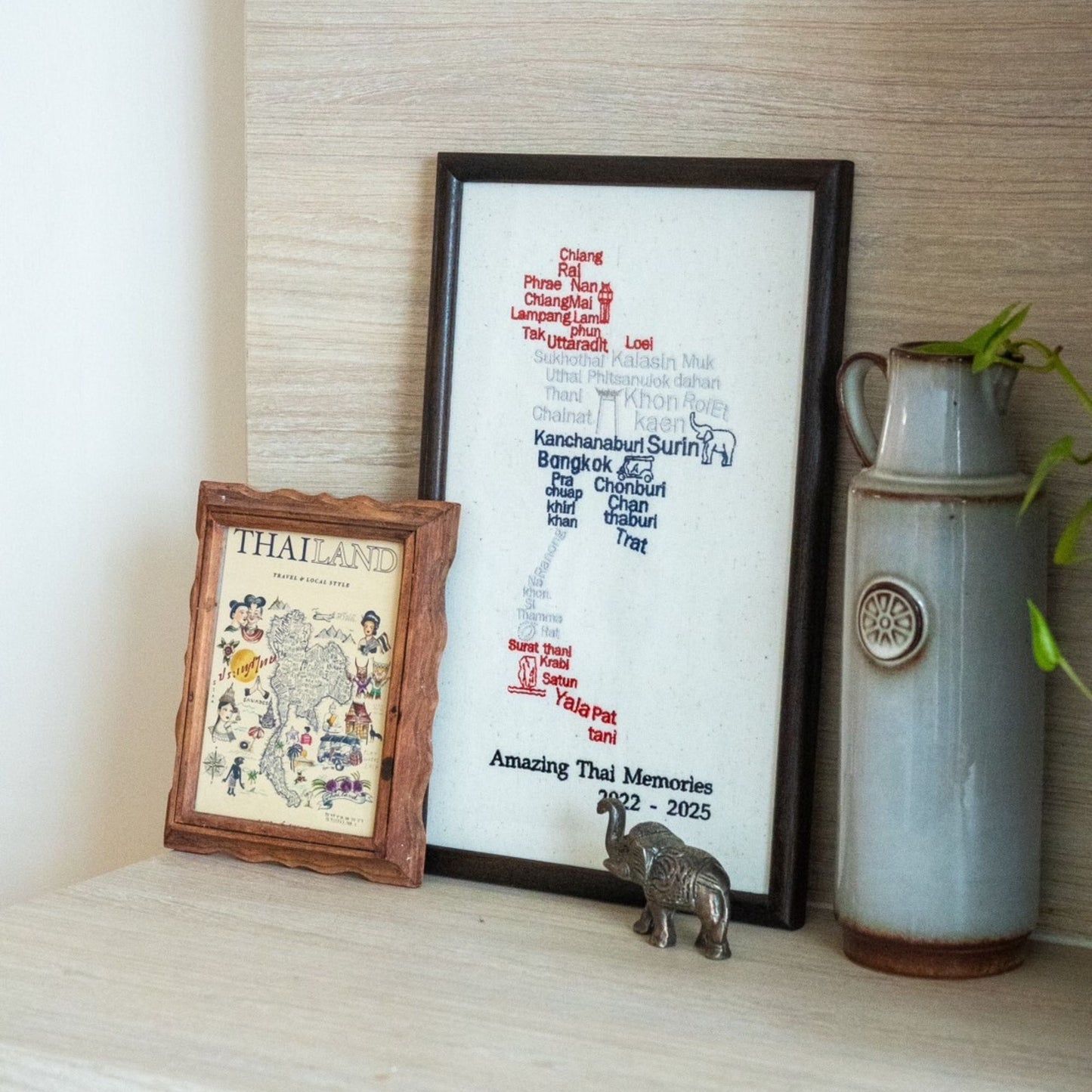 Thai Map Stitch Frame