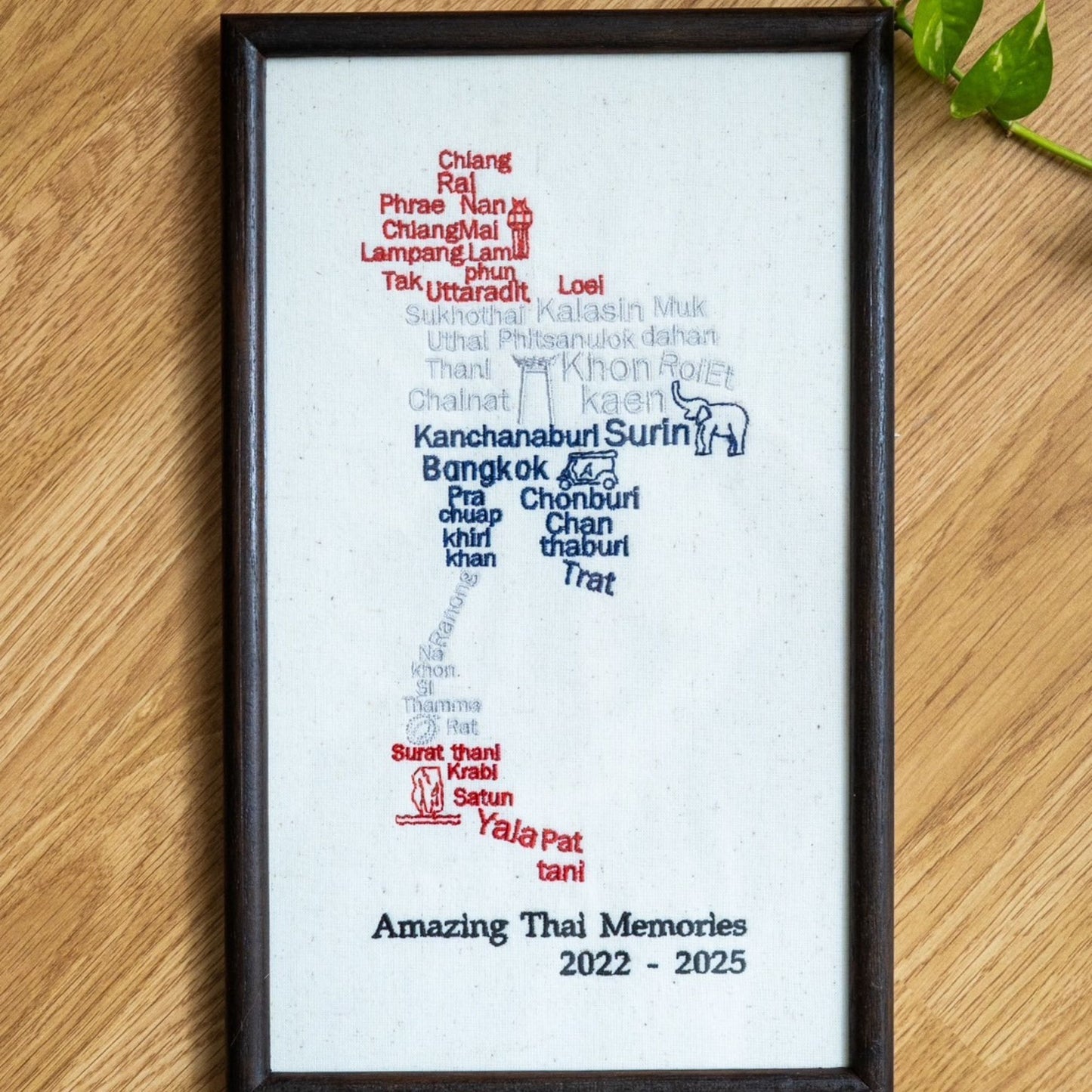 Thai Map Stitch Frame