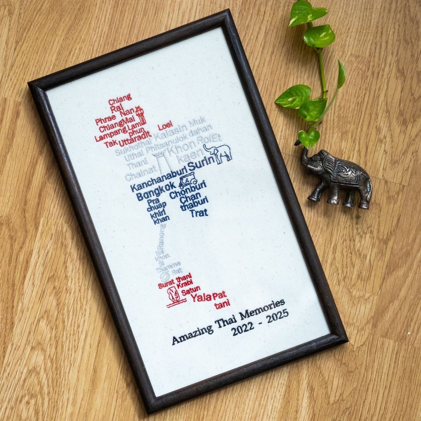 Thai Map Stitch Frame