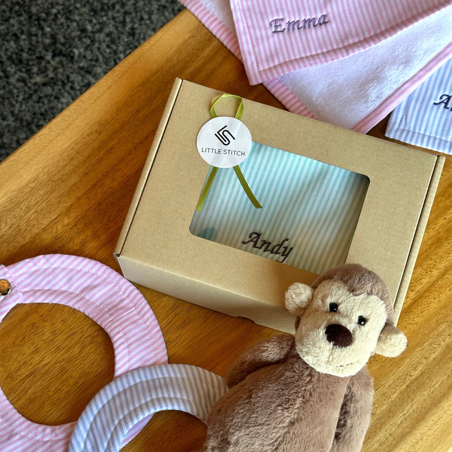Custom Baby Bib & mini towel set