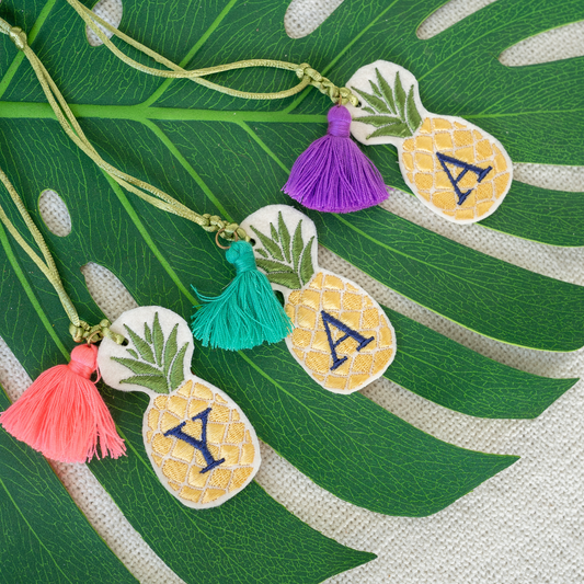 Pineapple key felt chain