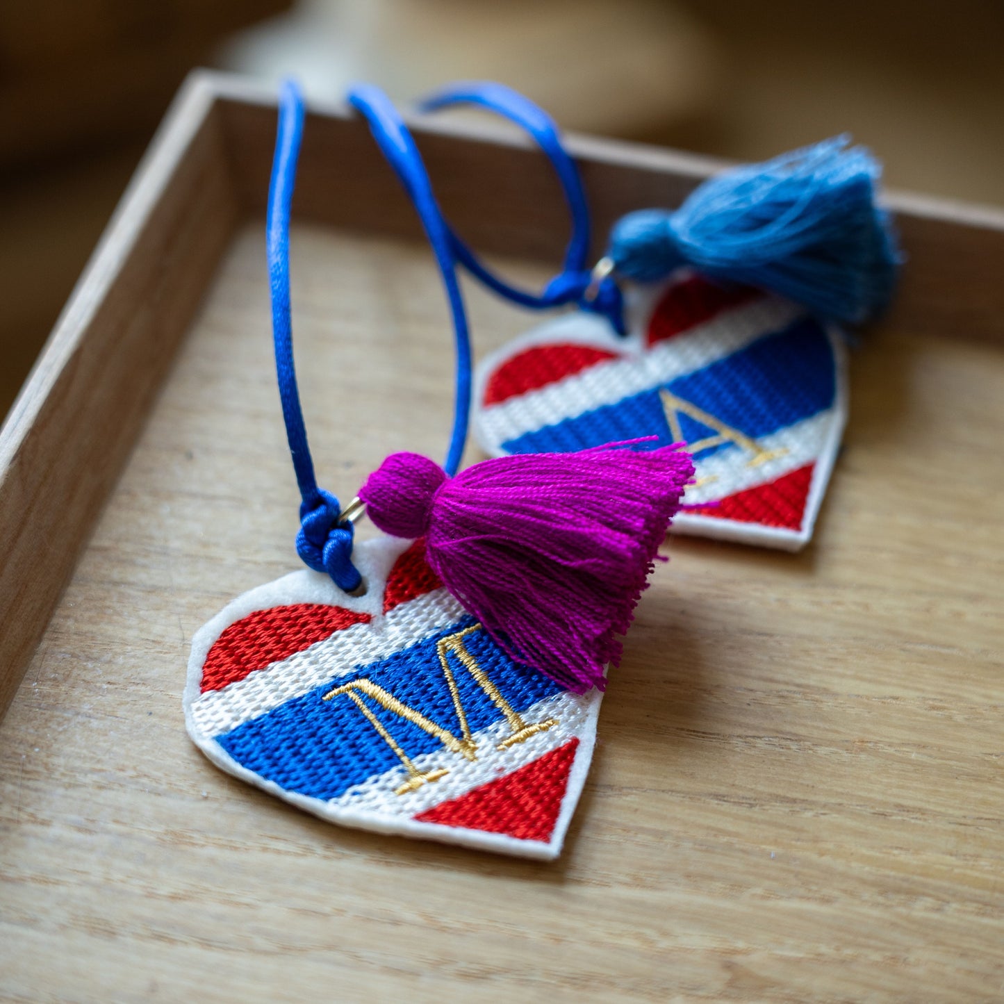 Thai heart key felt chain