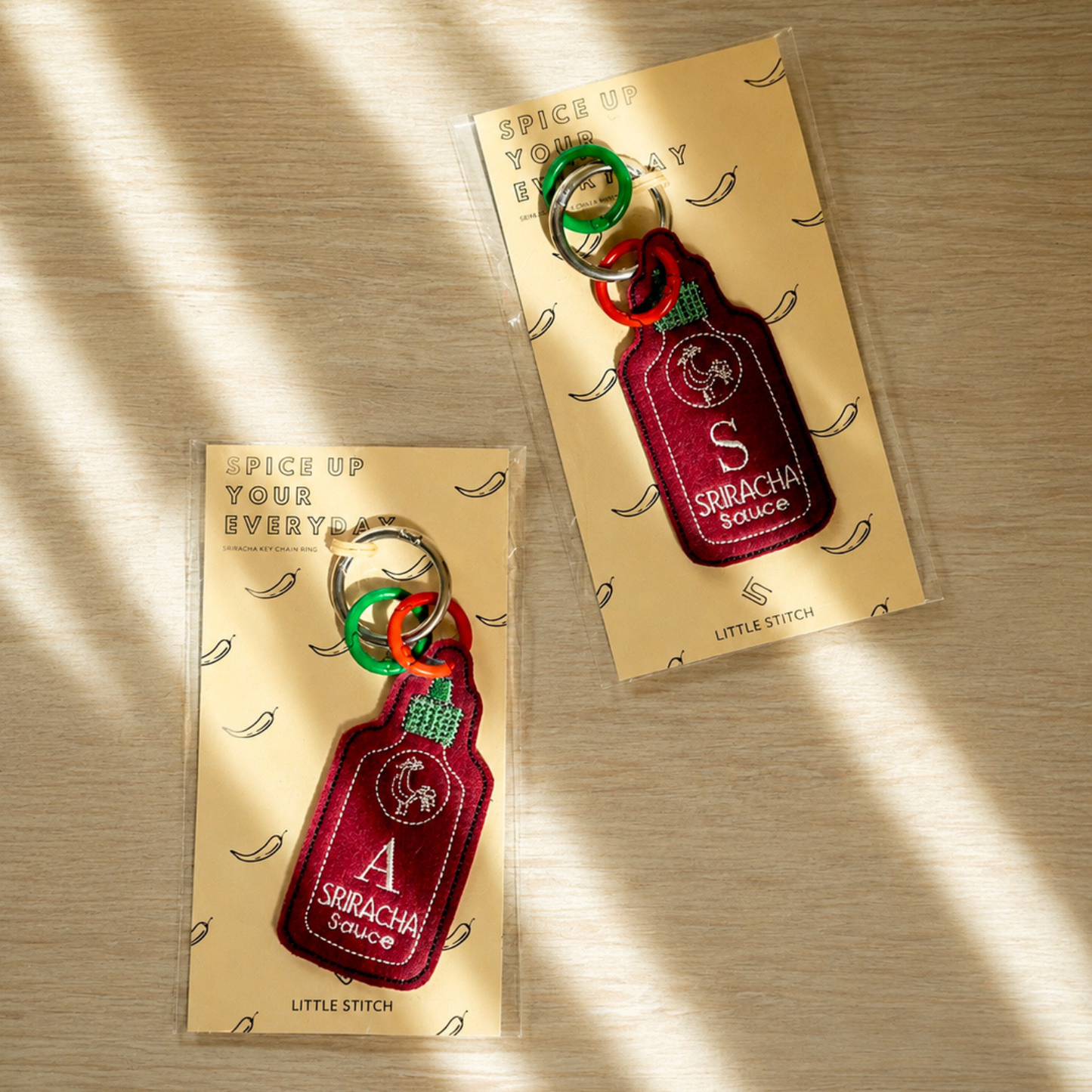 Sriracha  felt key charm