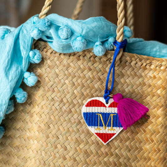 Thai heart key felt chain