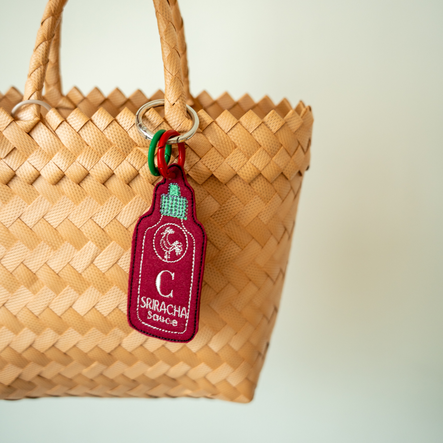 Sriracha  felt key charm