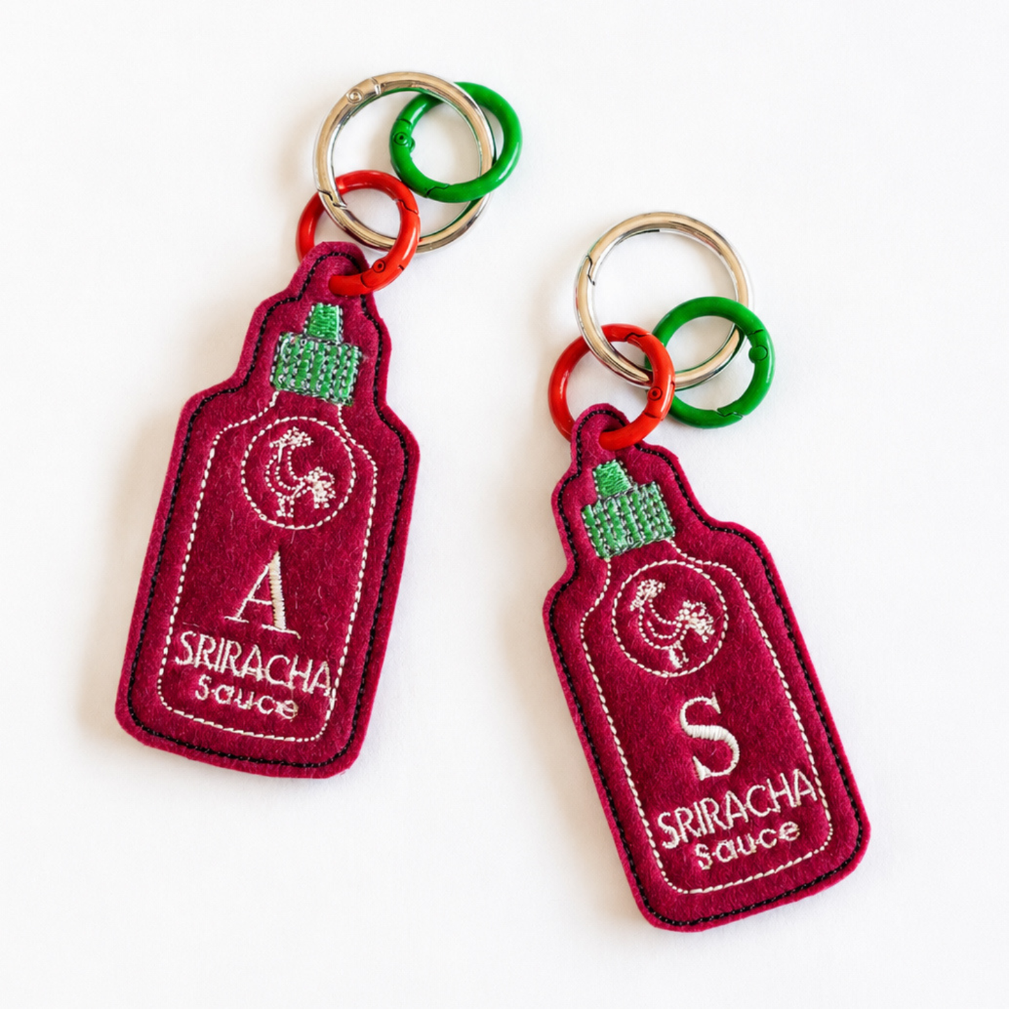 Sriracha  felt key charm