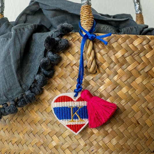 Thai heart key felt chain