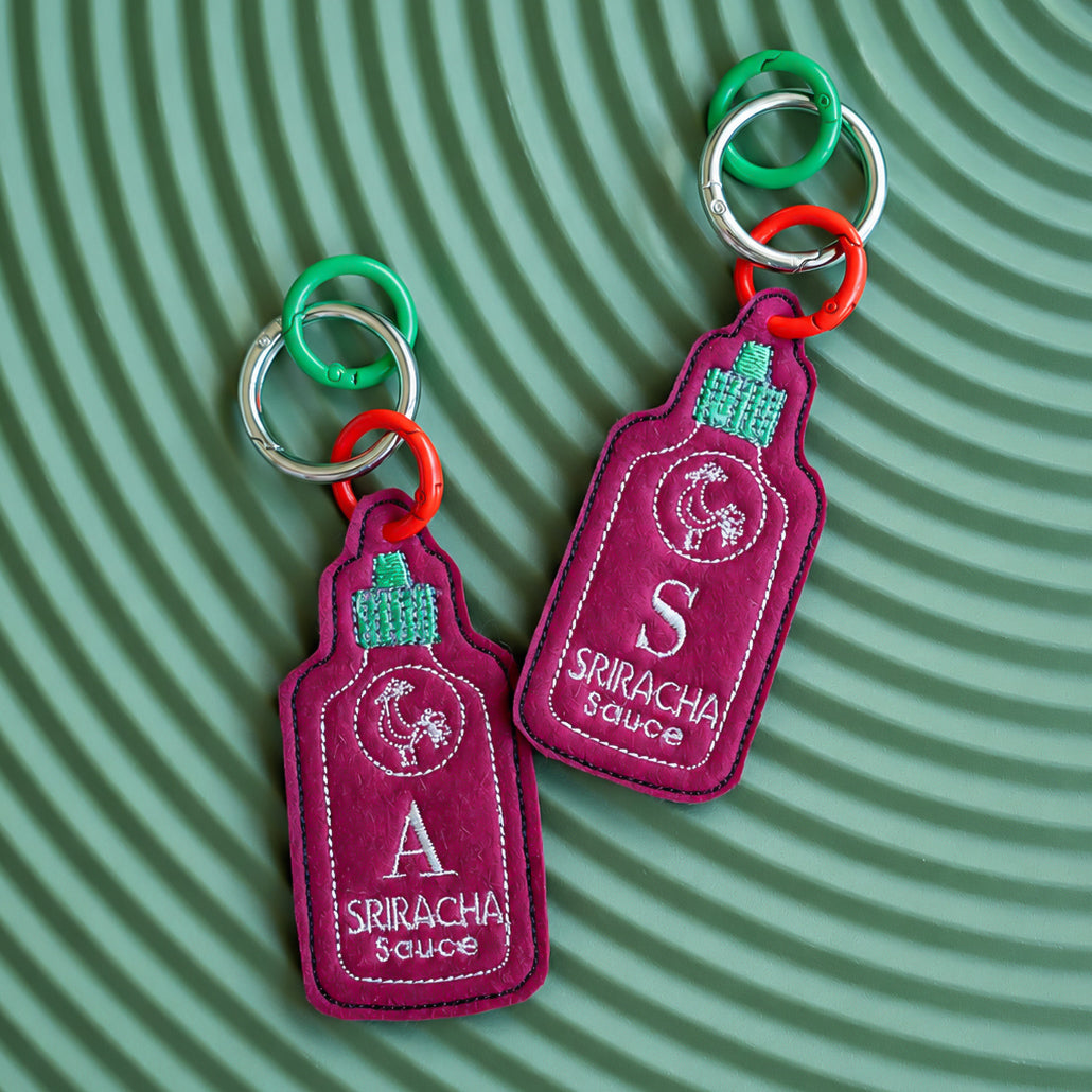 Sriracha  felt key charm