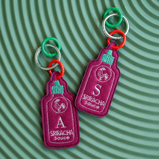 Sriracha  felt key charm