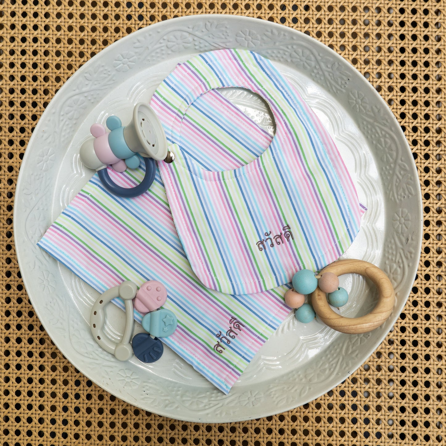 Custom Baby Bib & mini towel set