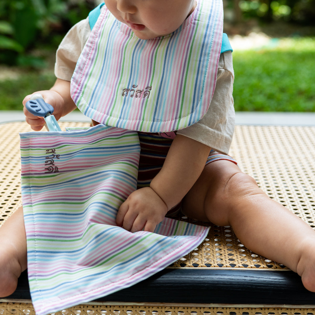 Custom Baby Bib & mini towel set
