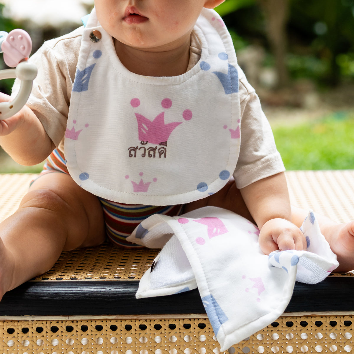 Custom Baby Bib & mini towel set